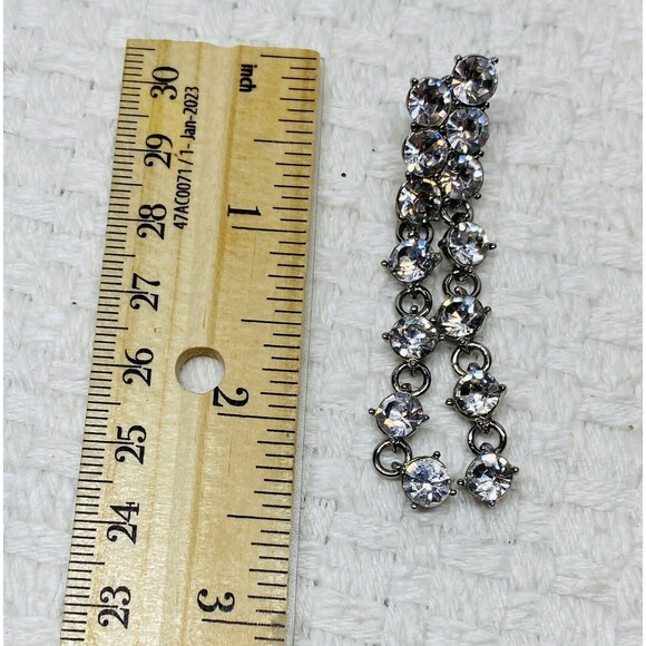 NWT I.N.C. Rhinestone Chandelier Earrings Larger Rhinestone Setting 2.5” Long - Picture 4 of 5